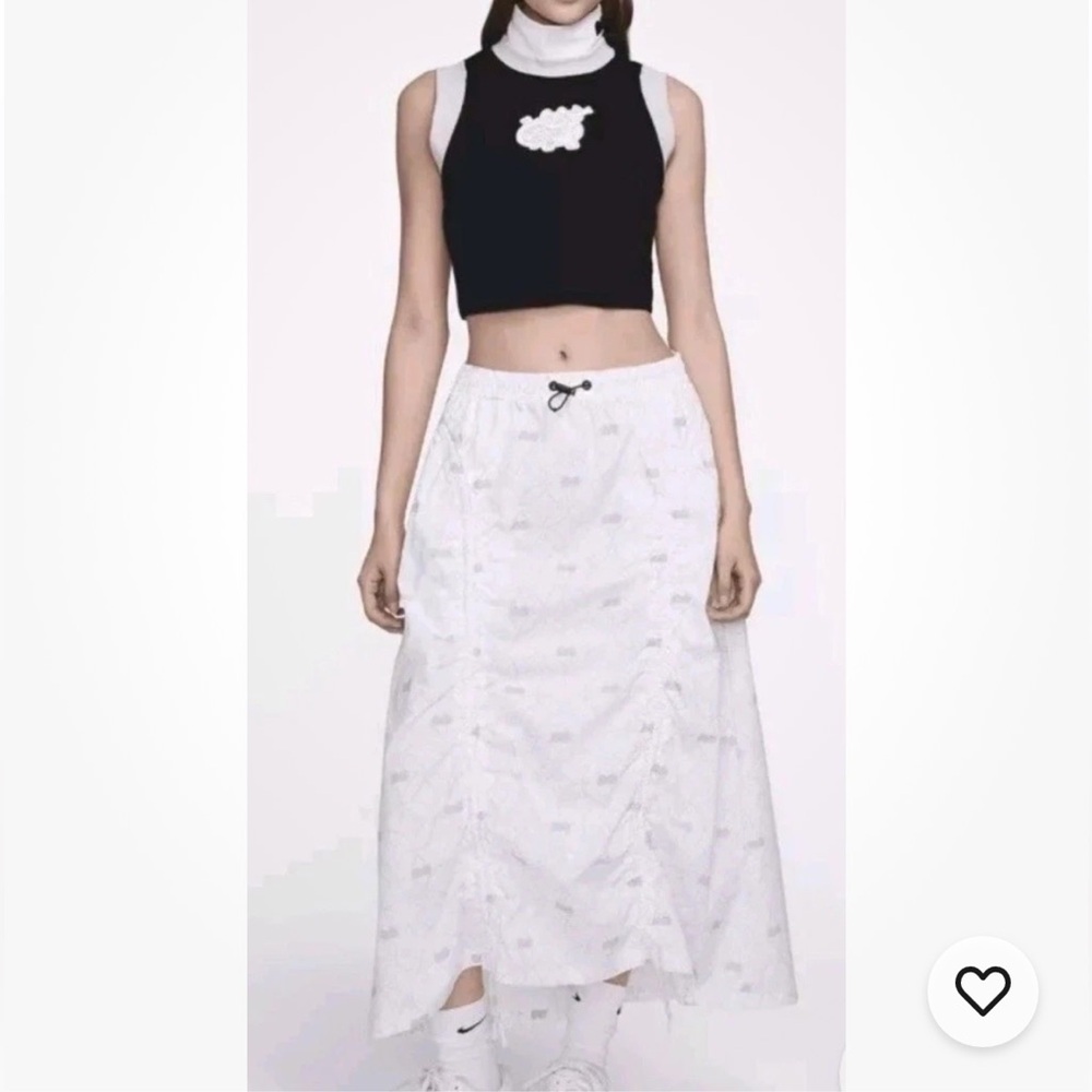 Women's Nike Naomi Osaka High Waisted Woven Skirt White / Gray Size S NWT MIDI